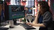 © DC Studio - Videographer creating material for social media reels to boost views, digital marketing and video editing blending to create the perfect user profile with followers reach. Video project. Camera A.