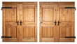 © Nargis - Wooden double doors with black handles isolated on a transparent background