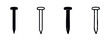 © liubomir118809 - Set of nail icons in black and outline styles, carpentry fasteners vector illustration