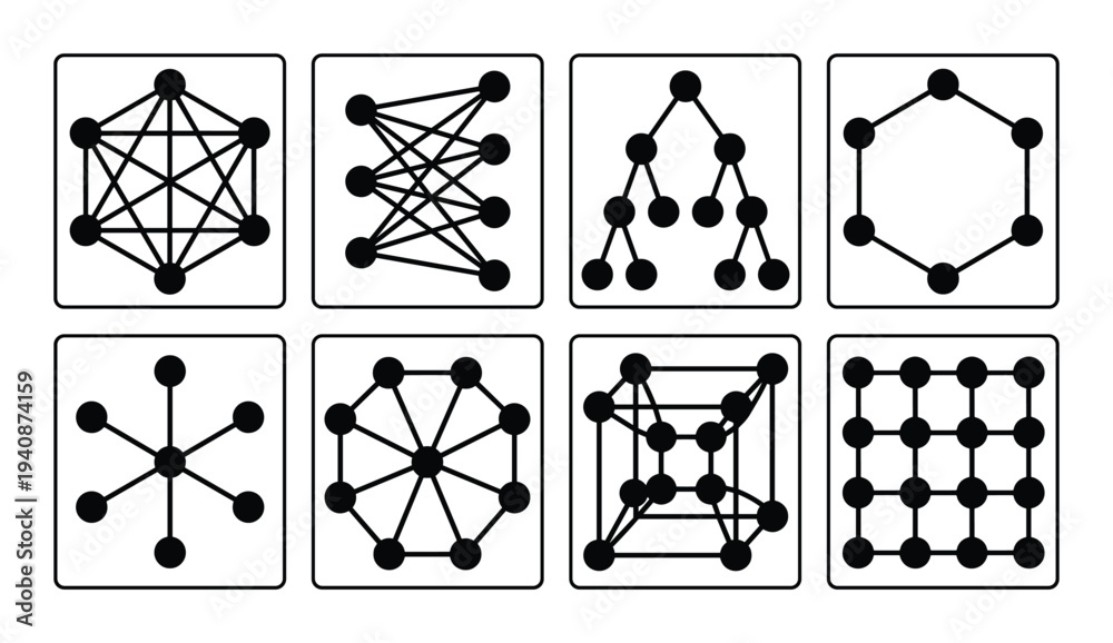 Stock-Vektorgrafik „Collection of Graph Theory Diagrams: Complete ...