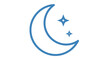 © SHYFUL_STUDIO - Blue crescent moon and stars graphic design element on a white background