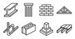 © GoDesigner - Construction material icon set vector illustration for building architecture and home repair