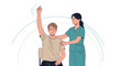 © kirana - Physical therapist assisting patient with arm rehabilitation exercises in a clinic