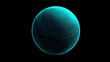 © suldev - Glowing teal blue green holographic energy sphere soft fluid gradients luminous contours fine dotted texture deep black background abstract futuristic light orb premium digital aesthetic sci fi