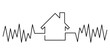 © Taliax - Line editable house and heartbeat vector for family health clinics. Ideal for symbolizing simple home care, minimal medical lifelines, and real estate.