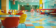 © Лилия Захарчук - A section of the hospital lobby is dedicated to a children's play area, with bright, playful colors, toys, and kid-friendly furniture.