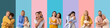 © Pixel-Shot - Collage of mothers with their children on color background
