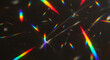 © Hridoy - Vibrant rainbow light refractions on a sleek black background with colorful beams and sparkles
