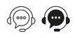 © Joss - Live chat icon silhouette design. Editable stroke outline icon on white background