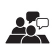 © MdZamal - Two people seated at a table engaging in conversation illustrated with speech bubbles