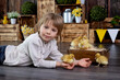 © Tomsickova - Beautiful preschool child, boy, playing with ducklings at home