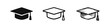 © drawing lines - Graduation cap icon set in solid, outline, and hand-drawn styles.
