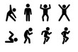 © whaption65288 - stick figures in various poses, black silhouettes, human icons