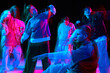 © Lustre Art Group  - Hip hop dancers performing street dance choreography with neon lighting and motion blur for music advertising, nightlife promotion, entertainment branding and youth culture marketing