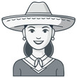 © Олена Стадник - Woman wearing a traditional sombrero and attire smiling