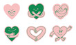 © venimo - Vector logo design template, graphic element for advertising, branding, heart shape and love, doodle sketch mascot and character, self love and care concept