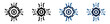 © Alejandro - Iconos de energía tecnológica. Engranaje con rayo y conexiones digitales, sistema energético, tecnología industrial, potencia digital, red tecnológica. Ilustración vectorial