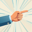 © Tia - Vibrant Cartoon Illustration of a Hand Pointing Forward, Emphasizing Direction and Guidance