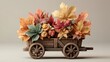 © vectorizer88 - Colorful Autumn Leaves in Wooden Wagon for Seasonal Decor Inspiration
