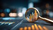 © avijit - Financial Strategy and Market Research Concept with Magnifying Glass Focusing on Data Visualization high resolution photo
