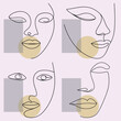 © Bappaditya Roy - Minimalist Handdrawn Faces Collection: Abstract Line Art Portraits for Modern Design, Beauty, and Artistic Expression