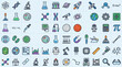 © abdelaziz@771 - Collection of Science and Technology Icons Featuring Laboratory Equipment and Symbols.