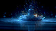 © Moddy - A serene depiction of Buddha in a meditative posture, encompassed by a luminous lotus flower