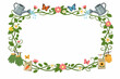 © NoblePix - Gardening and Nature Decorative Border Frame with Tools Flowers and Butterflies
