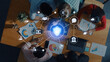 © InfiniteFlow - A complete cybersecurity system concept. Providing network protection for online banking, cloud data, financial transactions, and personal identity with secure authentication. Fermion