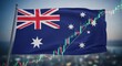© arsyi_06 - Australian Flag Overlayed with Stock Market Data Economic Analysis Concept.