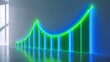 © JohnDesignHub - A glowing graph showcases upward progress with neon blue and green.