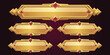 © Rahed Ul Islam - Golden Game UI Button and Menu Bar Set with Medieval Fantasy Design and Red Gemstones
