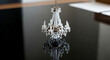 © hits - Elegant miniature chandelier with intricate crystal details reflecting light beautifully.