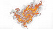 © Michelle - fiery swirl of orange flames and sparks against a dark background, high-resolution 3d render for dynamic visual effects and energetic designs