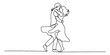 © Jotish_Design Store - Minimalist continuous line drawing of a romantic couple dancing together in a close embrace Vector, illustration