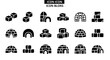 © Art - Diverse collection of black vector igloo and ice block icons, ideal for arctic, winter, and cold environment graphic design projects and user interfaces