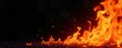 © Lawan - Intense, textured fire flames create a dramatic effect on a pure black background , texture, element, design