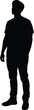 © Shuda - Silhouette of standing man wearing casual clothes, vector illustration of male figure pose, modern people outline design for fashion and lifestyle art