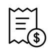 © Moezza - Line icon illustration of a paper receipt with a dollar currency symbol