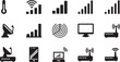 © Rana - Collection of icons representing various technology and security concepts isolated on transparent background, Vector