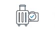 © Gamblong - A linear illustrated travel suitcase with a camera that has a checkmark overlay