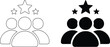 © Shanta Akter Ahk - Team success and achievement silhouette and outline icon set isolated on transparent or white background