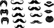 © Amatullah Nasrin - Facial hair silhouette illustration, mustache and beard styles, grooming decor artwork, fashion design vector, minimalist male style icon collection