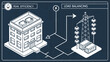 © Sarmad - A vector graphic illustrating peak efficiency and load balancing in a power distribution system with a building and transmission tower