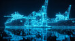 © fia - Digital twin of a container ship and port cranes, representing logistics and global trade technology