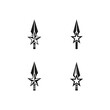 © Sultan - Set of Four Spearhead Star Icons: Tribal, Warrior, Emblem, Symbol
