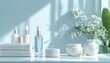 © vicky - Dermatology skincare branding scene, fragrance-free concept.