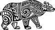 © Seavector - Samoan Maori ethnic bear animal tattoo or sticker. Polynesian Maori culture warrior abstract tattoo, ethnic motif bear animal vector sign. Samoan tribe black print or New Zealand tribal graphic symbol