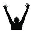 © Fera - Silhouette of a victorious person with arms raised in celebration.