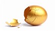 © ruangrit19 - Golden Egg Cracked Open Revealing Inner Glow Symbol of Wealth Investment and Opportunity.